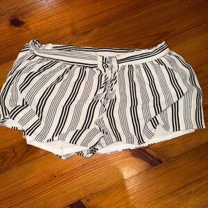 Striped Black and White Women's Shorts